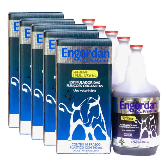 Engordan La - Vitamínico Cria/recria/engorda -500ml -5 Unid