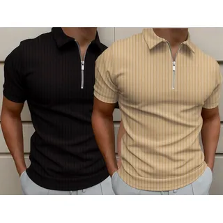 Kit 2 Camisa Polo Manga Curta Com Ziper Gola Polo Masculina Kit 2 Camisa Polo Manga Curta Com Ziper Gola Polo Masculina