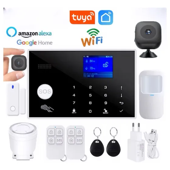 Kit De Alarma Wifi Seguridad Casa Inalámbrica Gsm+minicamara