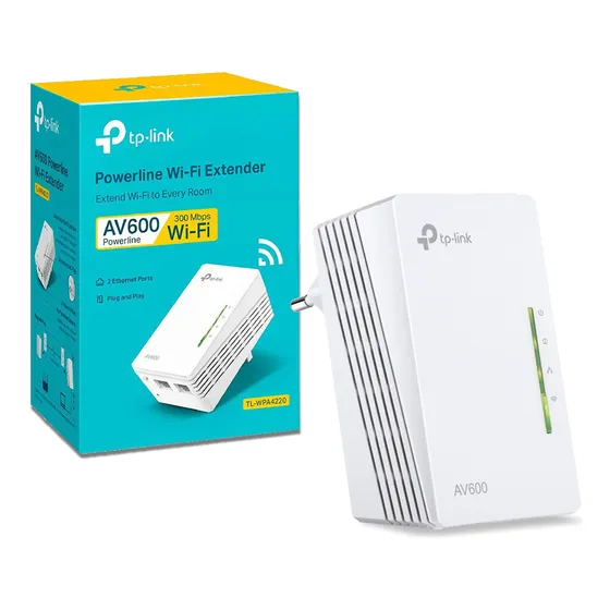 Powerline Repetidor de Sinal Pela Rede Elétrica Wi-Fi TP-Link TL-WPA4220 AV600 Bivolt 110v/220v