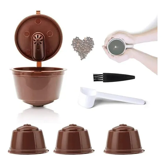 3 Capsulas Reutilizables Para Dolce Gusto + Cuchara+ Cepillo