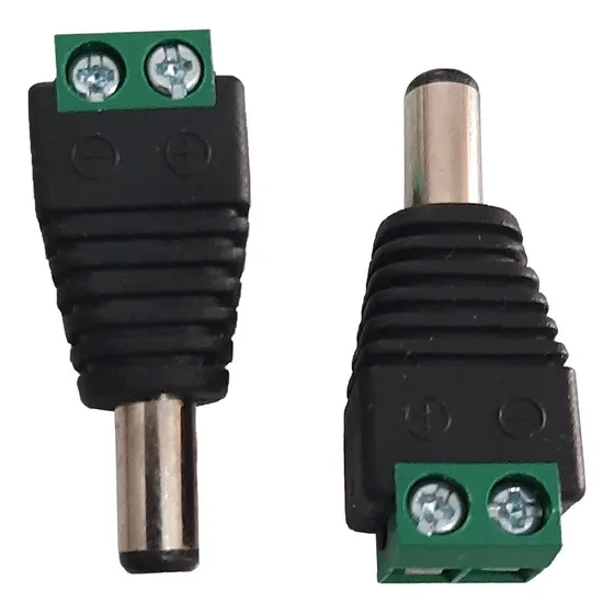 16 Conectores Plug P4 Macho Câmera Segurança Fita Led Cftv