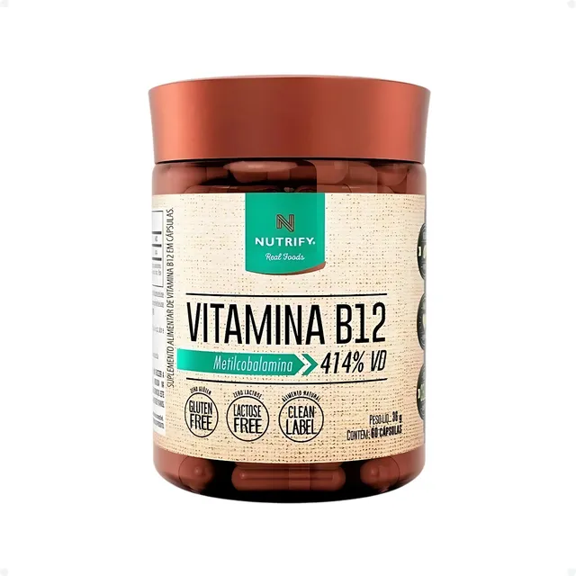 Vitamina B12 Metilcobalamina 414% 60caps Nutrify Original Nf