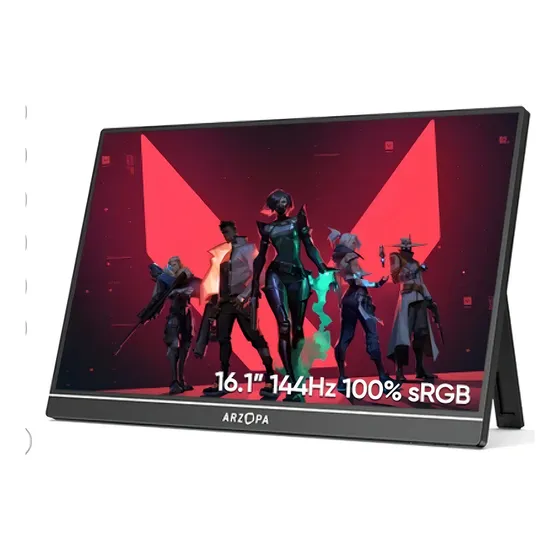 Monitor Portátil Arzopa Gamer 16.1 Polegadas Ultrafino 144 Hz 1920x1080p Hdr Full Hd 100% Rgb Cor Preto 127/220v