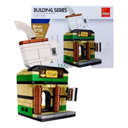 Bloco De Montar Brinquedo Infantil Loja Café Cidade 98 Pçs Bloco De Montar Brinquedo Infantil Loja Café Cidade 98 Pçs