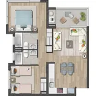 2 dormitorios  |  2 baños