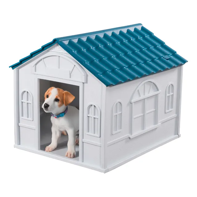 Casa Armable Para Perro Mascota Raza Mediana Resistente Poli Pets PP-CMLBLM