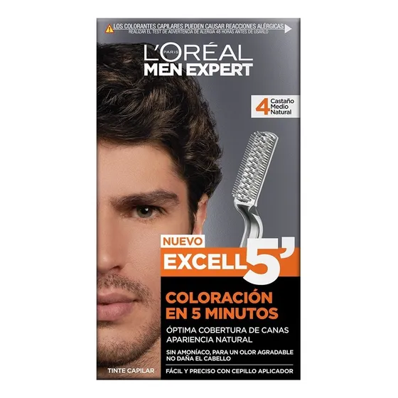 Tintura Excell 5 Tono 4 Castaño Medio Men Expert