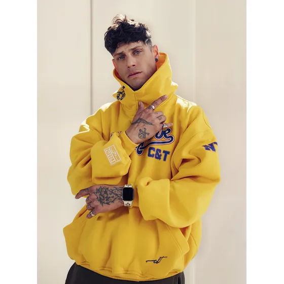 Buzo Hoodie Oversize Charlie & Thomy Mod. Nyc-ylw Algodón
