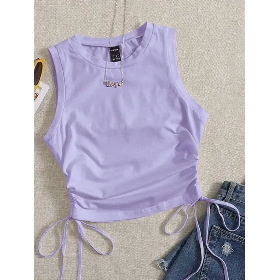 Top Corto Con Fruncido Lateral