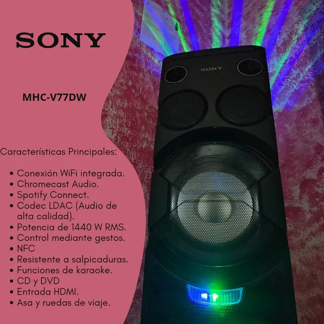 Sony Mhc-v77dw - 1440w Rms, Bluetooth, Wi-fi.
