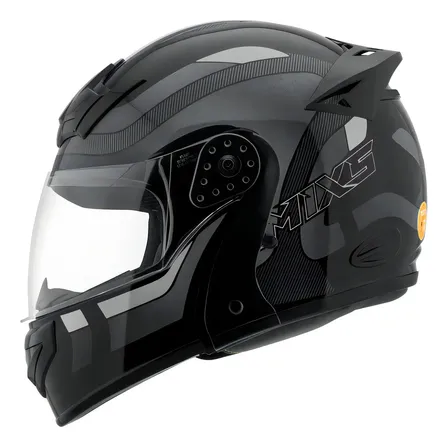 Capacete Robocop Escamoteável Fechado Mixs Gladiator Delta S Cor Cinza brilhante Tamanho do capacete 58