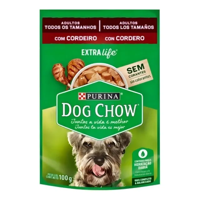 Alimento Dog Chow Salud Visible Sin Colorantes para perro adulto todos los tamaños sabor cordero de 100 g