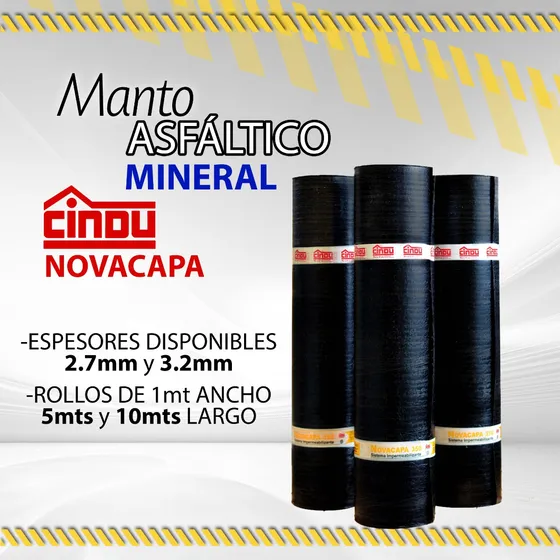 Manto Novacapa Mineral 2.7mm Y 3.2mm Rollo 1x5mts Y 1x10mts