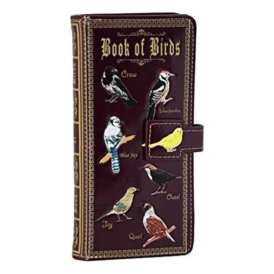 Cartera Grande Shag Wear Book Of Birds Para Mujer Burdeos 7
