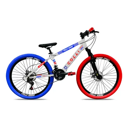 Bicicleta Grau Aro 26 Freios A Disco 21 Velocidades Colli Cor Bicolor Tamanho Do Quadro 13.5 Branco/azul/vermelho