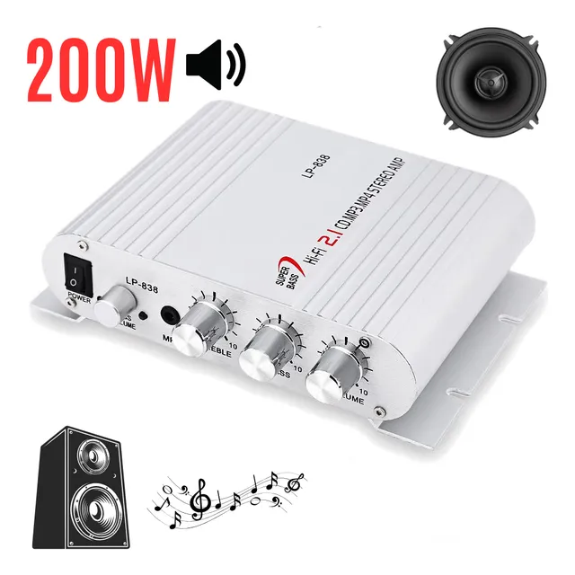 Mini Amplificador De Sonido 200w / 12v Planta - Audio M174