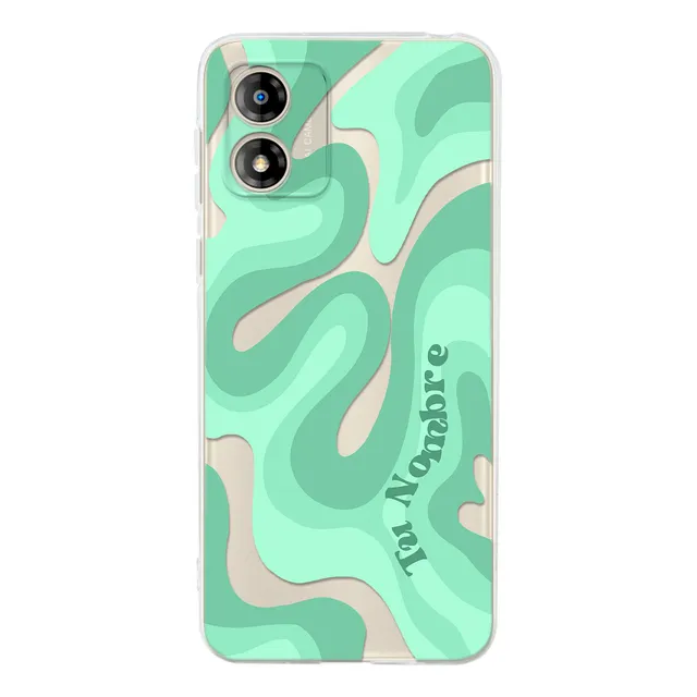 Funda Para Motorola Para Mujer Curvas Verdes Con Tu Nombre