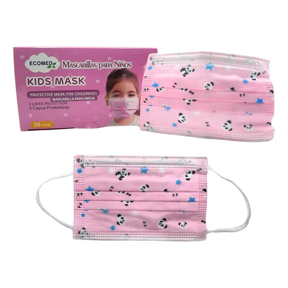 Mascarillas Tapaboca Quirúrgico. Niñas, Ecomed Caja X 20 Und