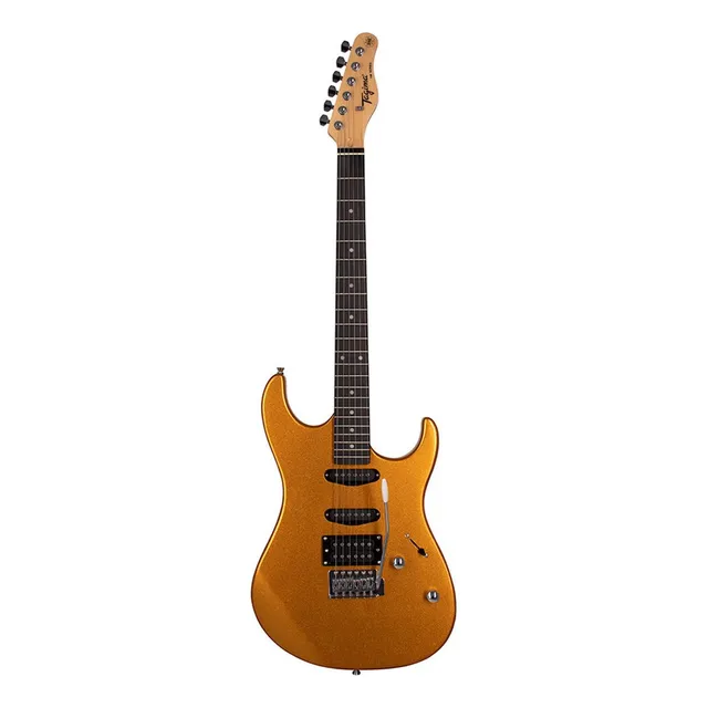Guitarra eléctrica Tagima TW Series TG-510 stratocaster de tilo metallic gold yellow con diapasón de madera técnica