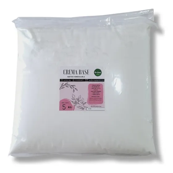 Crema Base Neutra Hidrosoluble X 5 K Sin Parabenos Premium