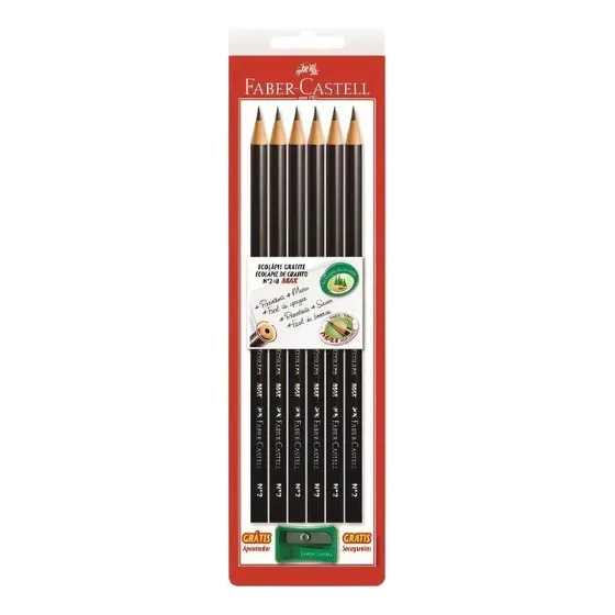 Lapis Preto Redondo 1205 Max N.2b Bl.c/06 Faber-castell
