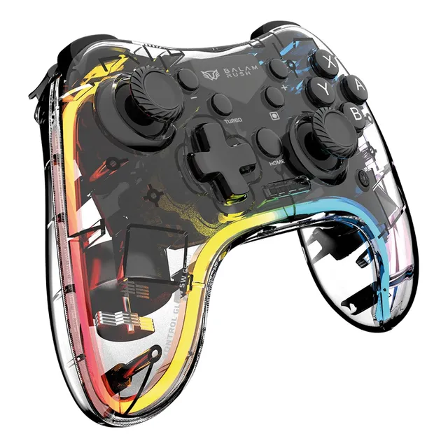 Control Gamer Inalambrico Balam Rush Sw G600 Rgb Recargable Color Negro