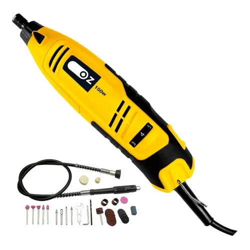 Micro Retífica 150w Com 41 Peças E Maleta 127v Cor Amarelo