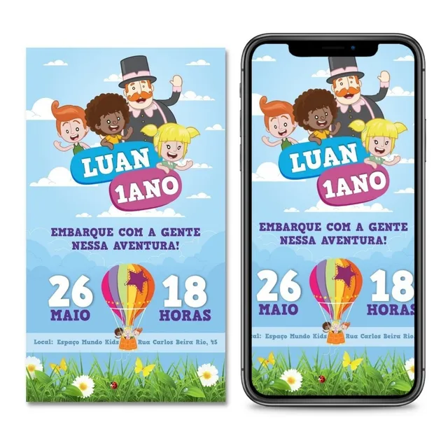 Convite Aniversario Virtual Personalizado Digital Whatsapp