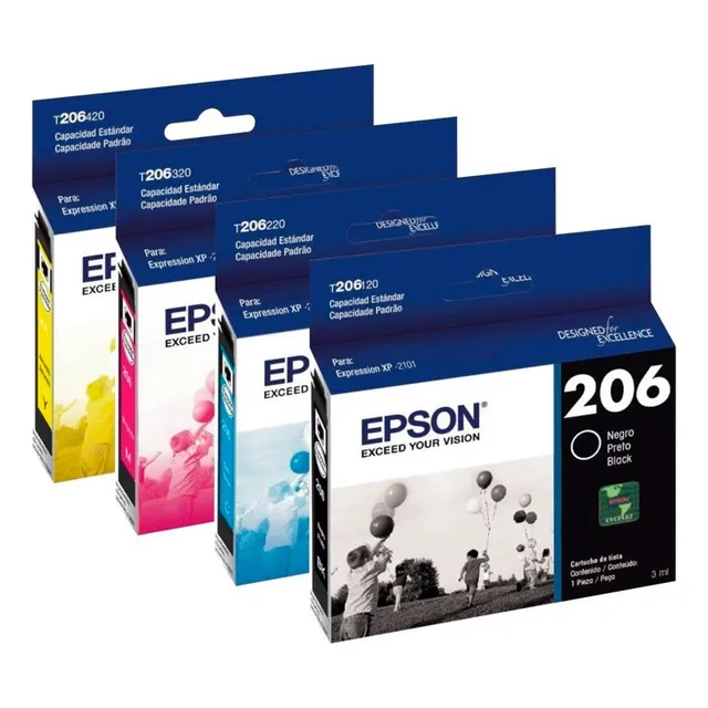 Pack 4 Cartuchos Originales Epson 206 Para Xp-2101
