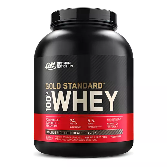 Suplemento En Polvo Optimum Nutrition Proteína Gold Standard 100% Whey Proteína Sabor Double Rich Chocolate En Pote De 2.27kg