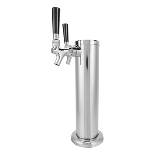 Cilindro De Aço Inoxidável Draft Beer Tower 2 Faucet Tap Cilindro De Aço Inoxidável Draft Beer Tower 2 Faucet Tap