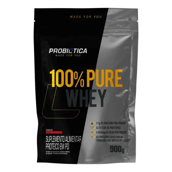 100% Pure Whey Refil 900g - Probiótica 