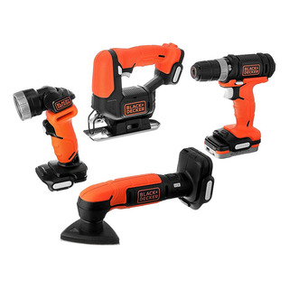 Kit Taladro Sierra Lijadora Linterna Batería Black Decker Bdck502c1 Kit Taladro Sierra Lijadora Linterna Batería Black Decker Bdck502c1