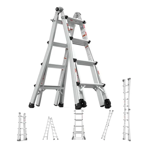 Escalera De Extensión Con Ruedas, Escalera De Aluminio De 22