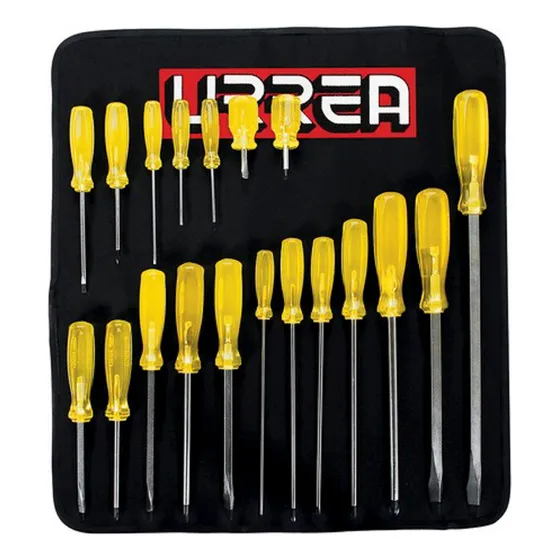 Kit 19 Destornilladores Urrea Acero Combinado C/mango Ambar