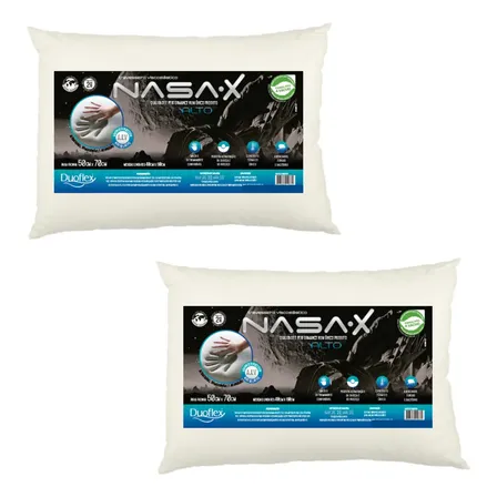 kit 2 travesseiros Duoflex Nasa Ns3109 Tradicional