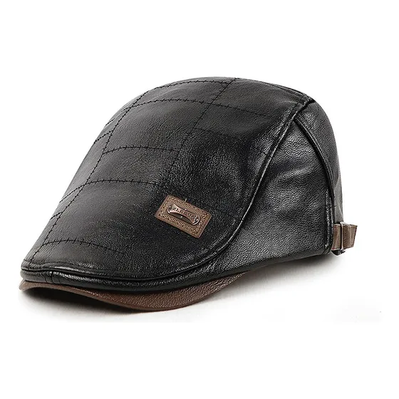Boina Zleevo Negro De Cuero Pu Con Correa