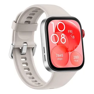 Smartwatch, Huawei Watch Fit 3, Branco Bisel Prateado Desenho Da Pulseira Mesh Smartwatch, Huawei Watch Fit 3, Branco Bisel Prateado Desenho Da Pulseira Mesh