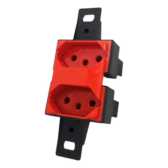 Tomada Dupla 2p+t 20a 3 Postos Para Condulete Vermelho Blux