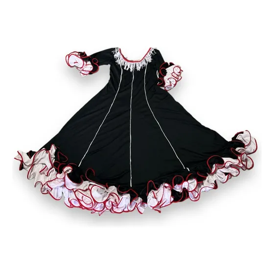 Hermoso Vestido Flamenco Negro Talla M Adulto