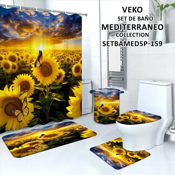 Set Juego De Baño En 3d. 5 Piezas Original. M2025-10
