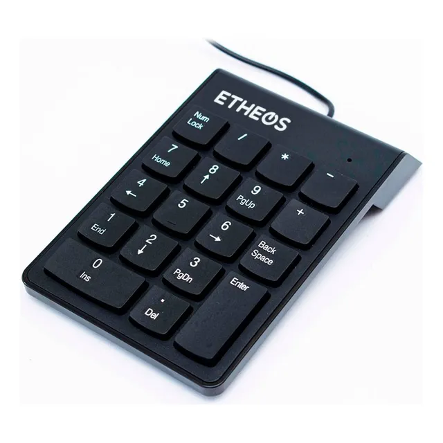 Teclado Numerico Etheos Cable Usb Pc Notebook Oficina Office Color del teclado Negro