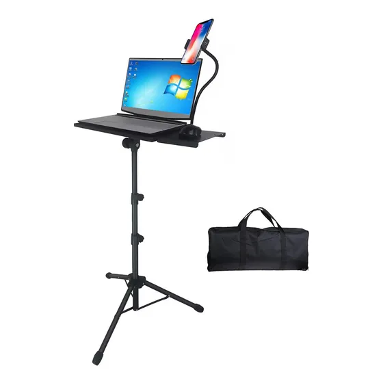 Atril Trípode Notebook Ajustable Con Soporte Celular Y Mouse