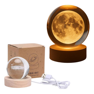 Luminária Abajur Sistema Solar 3d Em Cristal Com Base De Mdf Luminária Abajur Sistema Solar 3d Em Cristal Com Base De Mdf
