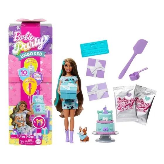 Muñeca Blue Barbie Doll Animal Party Unboxed Change