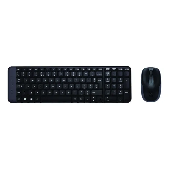 Kit de teclado y mouse inalámbrico Logitech MK220 color negro