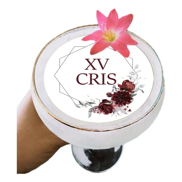 100 Papel Arroz Comestível Personalizado Para  Drink  6 Cm 