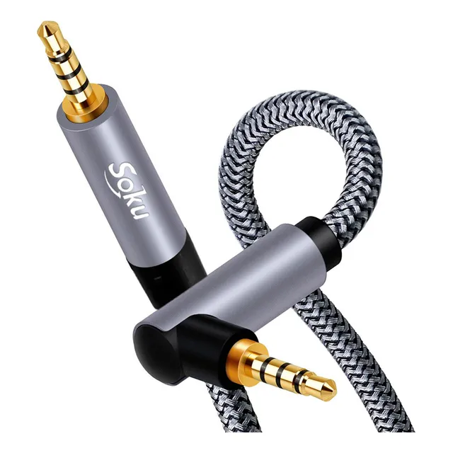 Cable Auxiliar Soku CEL-3LMW2YNI Estéreo 3.5 Mm Trrs 4 Polos 1.5 M Micrófono