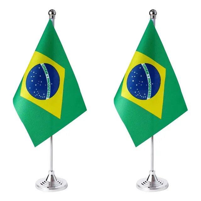 Zxvzyt, Pack De 2 Banderas De Mesa Brasilenas, Pequeña...